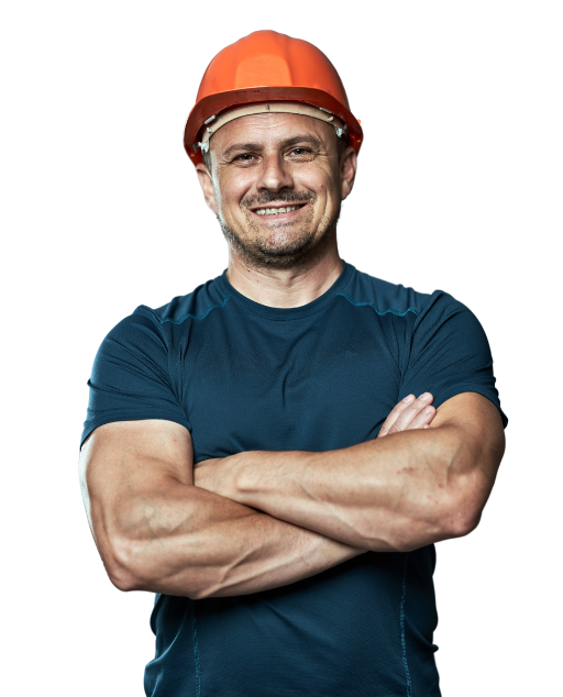 Contractor with arms crossed smiling